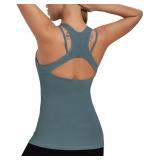 Small RUNNING GIRL Tank Tops with Built in Bras,Wo
