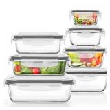 14 Pcs Glass Food Storage Containers, Meal Prep, A