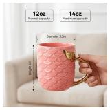 Youeon 12 Oz Ceramic Coffee Mugs with Scaled Textu