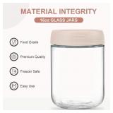 NETANY 6-pack 16oz Glass jars with Airtight Lids,