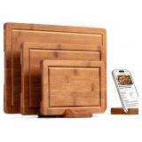 JINGNING Deep-Carbonized Bamboo Cutting Board Set
