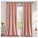 ANRODUO Light Pink Velvet Curtains 108 Inch Length