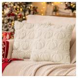 Cream White Fall Pumpkin Decorative Throw Pillow C