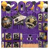 Black and Purple Graduation Decorations Class of 2