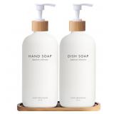 Vine Creations White Glass Soap Dispenser Set, Han