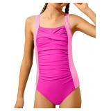 Lot Of 2 13/14yr Pink Girls Swimsuit One Piece Bat