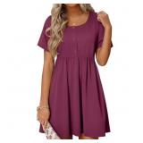 Large MOSHU Summer Dresses for Women Crewneck Shor
