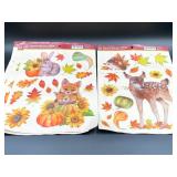 4 sheets of fall window clings NEW