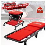 36 inch Foldable Creeper Seat, 2 in 1 Rolling Fold