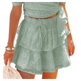 Large Flowy Shorts for Women Casual Boho Ruffle Ti
