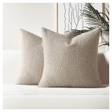 HAUSSY Pack of 2 Boucle Textured Throw Pillow Cove