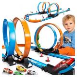 LILYBUDS Toy Car Track Gift Set for Boys Kids Age
