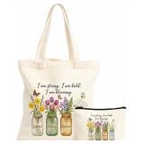 Aesthetic Canvas Tote Bag for Women   Minimalist O
