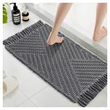 Waffle Bath Mat Super Absorbent Boho Bath Mat Non