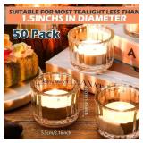 Mumufy Glass Tealight Candle Holder Ribbed Votive