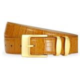 Medium Caramel Brown Belt for Women with Brass Buc