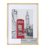 UMICAL 12x16 Gold Aluminum Picture Frame with 2 Ma