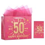 (Lot of 20) Bloomwords 50th Birthday Gift Bag Set