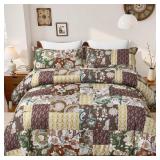 Boho King Size Comforter Set - 3 Piece Patchwork V