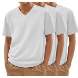 SIZE 7/8 3 Pack Boys V Neck Short Sleeve T Shirts