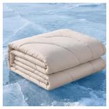 Cooling Comforter Queen Size Khaki, Double-Sided C