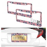 American Flag Car License Plate Frame, 2PCS Patrio