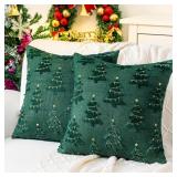 LOT OF 2 ~ Christmas Throw Pillow Covers 18x18 Set