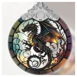 (Lot of two) Dragon Stained Glass Ornament, Christ