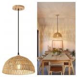 13 Inch Rattan Pendant Lights Farmhouse Boho Chand