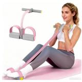 Pedal Resistance Band with Handle, Durable 6-Tube