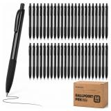 50 Pack Pens Bulk, Black Ballpoint Pens, 1.0mm Med