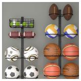 8 Tier Detachable Wall Mounted Basketball Rack, Ve