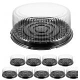 Angoily Clear Cake Containers, 10 Pack 8 Inch Blac