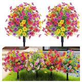 22 Inch Artificial Flowers and Shrubs with Stakes