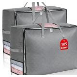 2 Pack 105L Extra Large Comforter Storage Bag, Fol