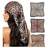 AWAYTR Satin Head Scarf for Women 3 Pcs 35 Inch Ha