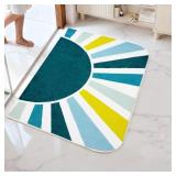 BLESWIN Bathroom Rugs Rainbow Sun, 24x36 Washable