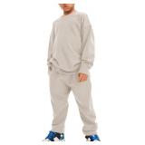 Size Large Flygo Boys Girls 2 Piece Outfits Fleece