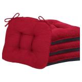 Set of 4 D-Shaped Chair Cushions, 4" Thick Dining