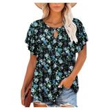 SIZE LARGE ~~ONLYSHE Womens Summer Tunic Tops Ruff