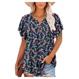 SIZE LARGE ~~ONLYSHE Womens Summer Tunic Tops Ruff