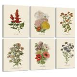 YD&YZY Colorful Floral Wall Art Set of 6 12x16 inc