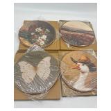 Lot of 4, Size 10 x 10 Inches Round Framed Wall Ar