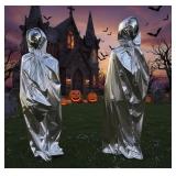 Shyyween 2 Pcs Silver Faceless Alien Halloween Dec