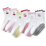 Grip Socks Pilates,4/6Prs Cotton Cute Pilates Sock