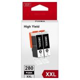 LOT OF 2 ~ OfficeWorld 280XXL PGBK Ink for Canon P