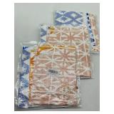 Lot of 3, 2-Pack Watercolor Blue Orange Abstract M
