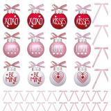 12 Pcs Valentines Day Decoration Ornaments, Red Pi