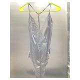 Size 3X black satin and lace bodysuit or teddy, si