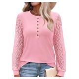 Size large Light Pink siliteelon Womens Long Sleev